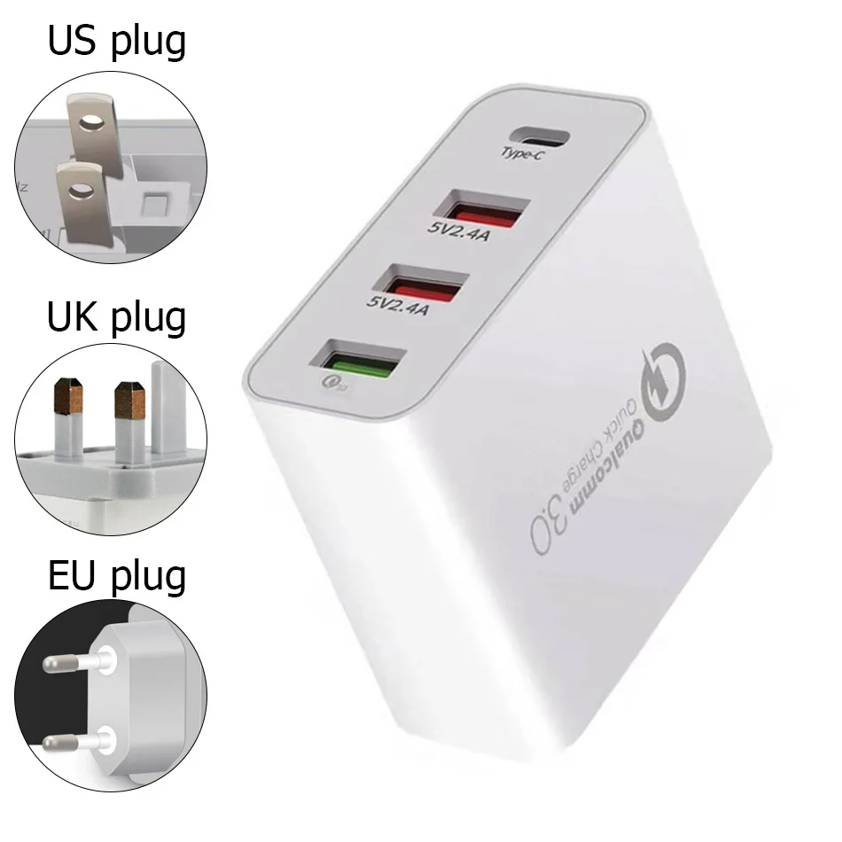 48W Multi USB Polnilec Potovanja Hitro Mobilni Telefon Napolnite Hitro Steno Polnjenje EU UK NAS QC 3.0 Plug Adapter Za iPhone Huawei