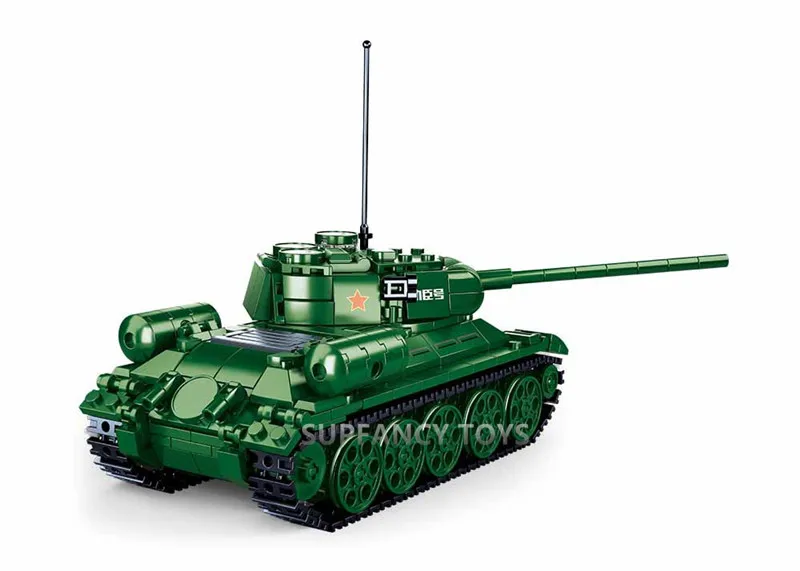 497Pcs Vojaške T34-85 Tank gradniki Določa DIY Ustvarjalne 215 Tank ModelBricks Izobraževalne Igrače za Otroke