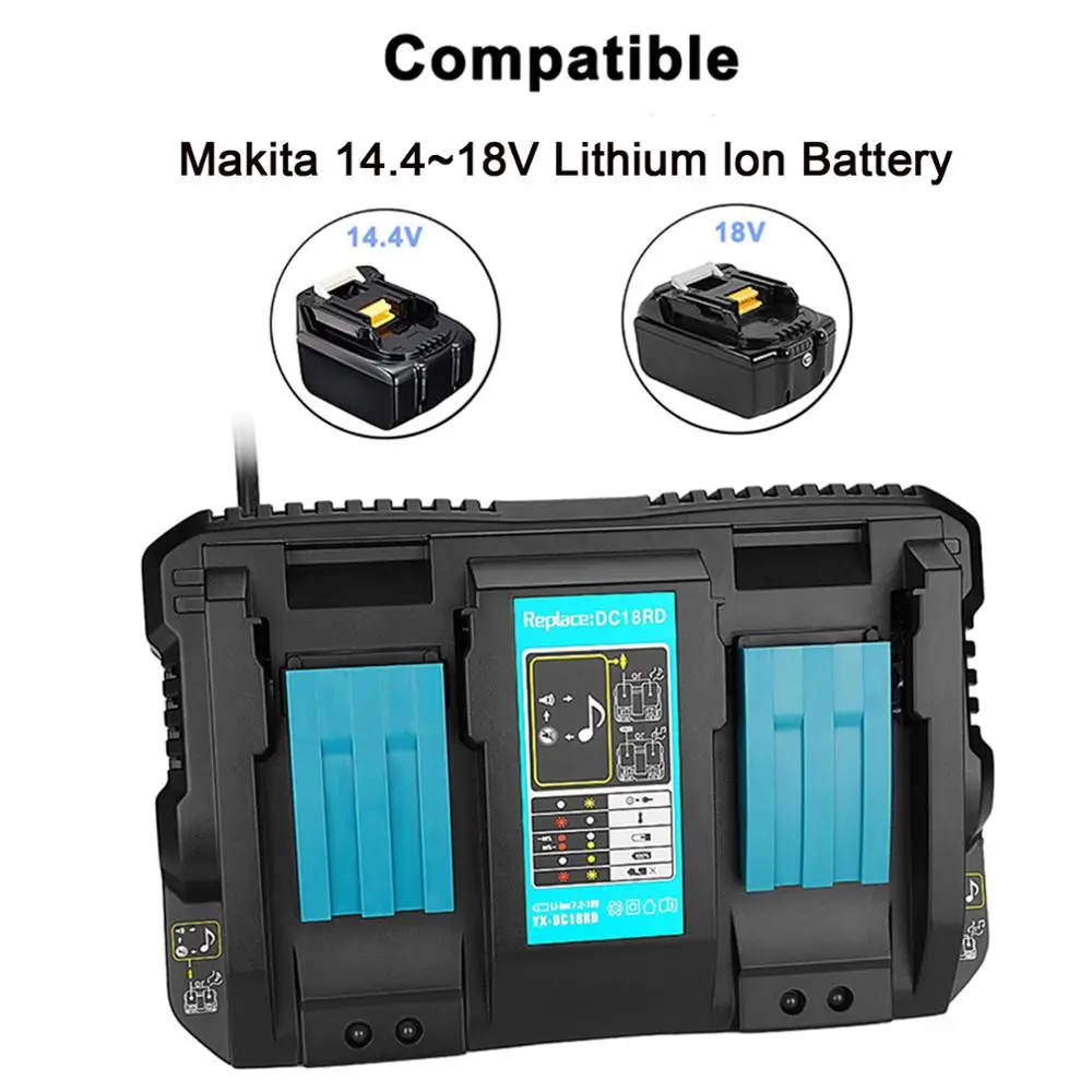 4A Dvojno Li-Ion Baterija, Polnilec DC18RD DC18SF Za Makita 14,4 V 18V 20V BL1830 BL1840 BL1850 BL1860 Bl1430