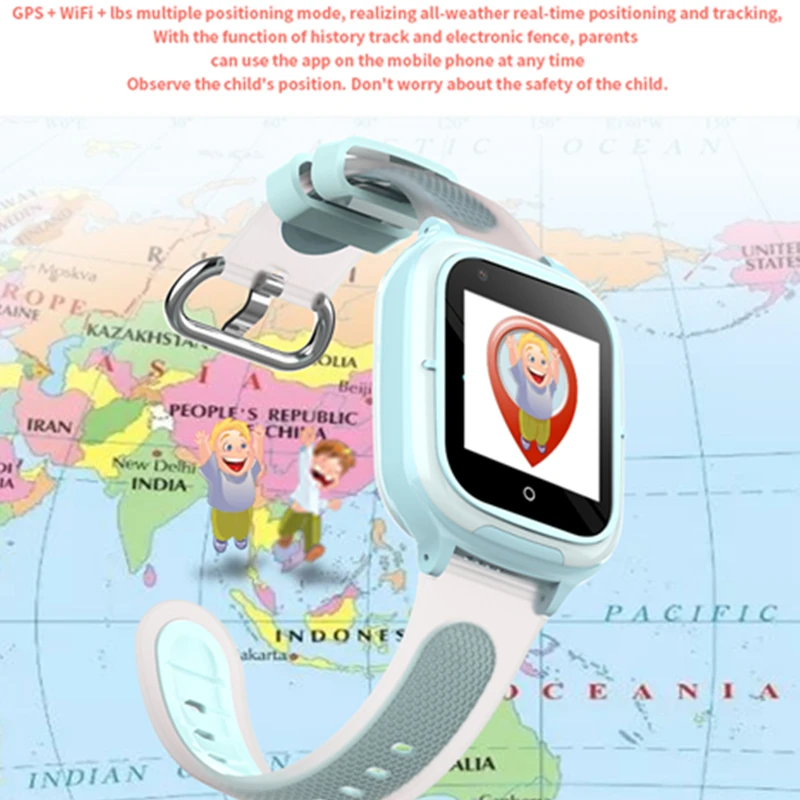 4G Otroci GPS Tracker Watch LBS WIFI Lokacije Oddaljeno Spremljanje Video Klic za Android IOS Nepremočljiva Otrok Pametna Ura DF55