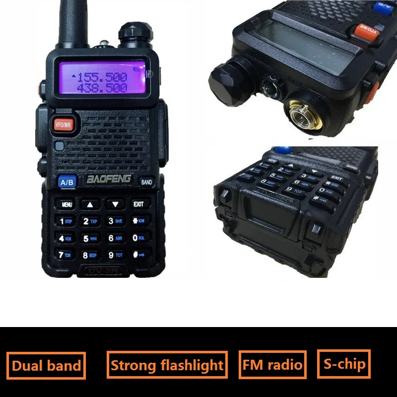 4PC BAOFENG UV-5R Prenosni Dolge razdalje, dvosmerni Radijski 5W 1800MAH UHF VHF 128CH Ham Sprejemnik Communicator za Motorola
