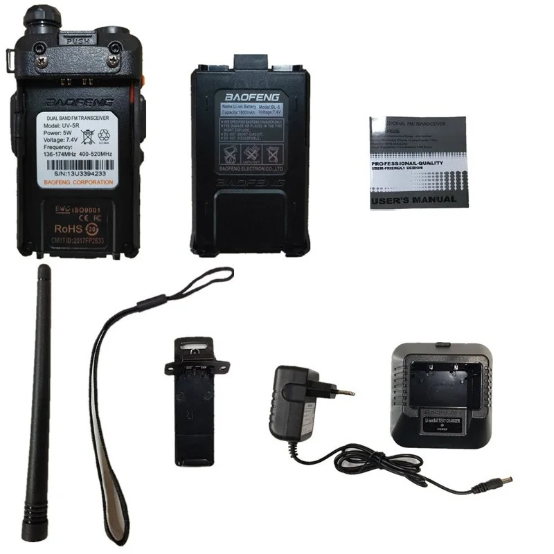 4PC BAOFENG UV-5R Prenosni Dolge razdalje, dvosmerni Radijski 5W 1800MAH UHF VHF 128CH Ham Sprejemnik Communicator za Motorola