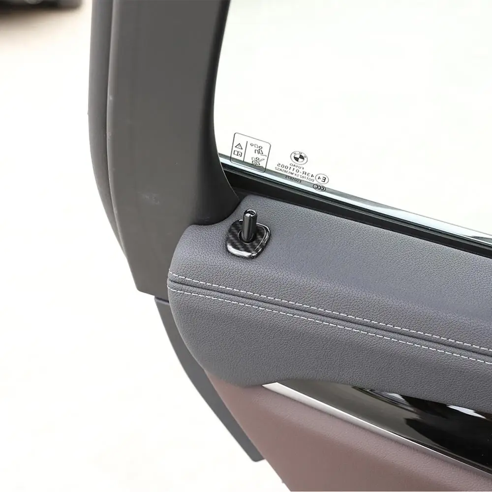 4pcs Ogljikovih Vlaken Slog ABS PlasticPlastic stickersDoor Zaklepanje Pokrova Trim Nalepke za BMW X3 X4 G01 G02 2018-19 Modeli Dodatki