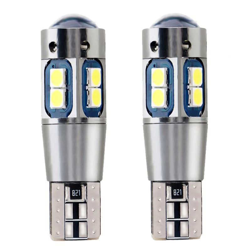 4pcs T10 LED Žarnice Branje, Luč registrske Tablice Klin Strani Avto Notranje zadeve 6000K W5w Canbus Brezplačno Napaka