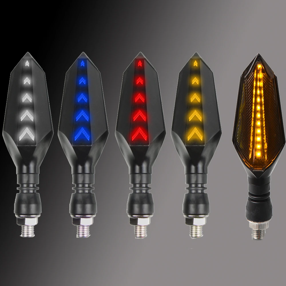 4Pcs Utripa motorno kolo LED Vključite Opozorilne Luči Visoke kakovosti 12 Led Lučka Dual Barve Blue&Amber Blinker Svetlobe