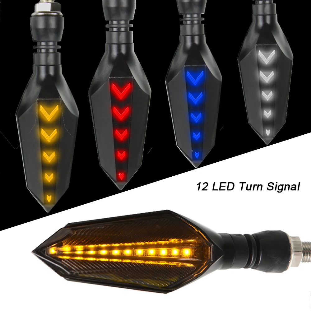 4Pcs Utripa motorno kolo LED Vključite Opozorilne Luči Visoke kakovosti 12 Led Lučka Dual Barve Blue&Amber Blinker Svetlobe