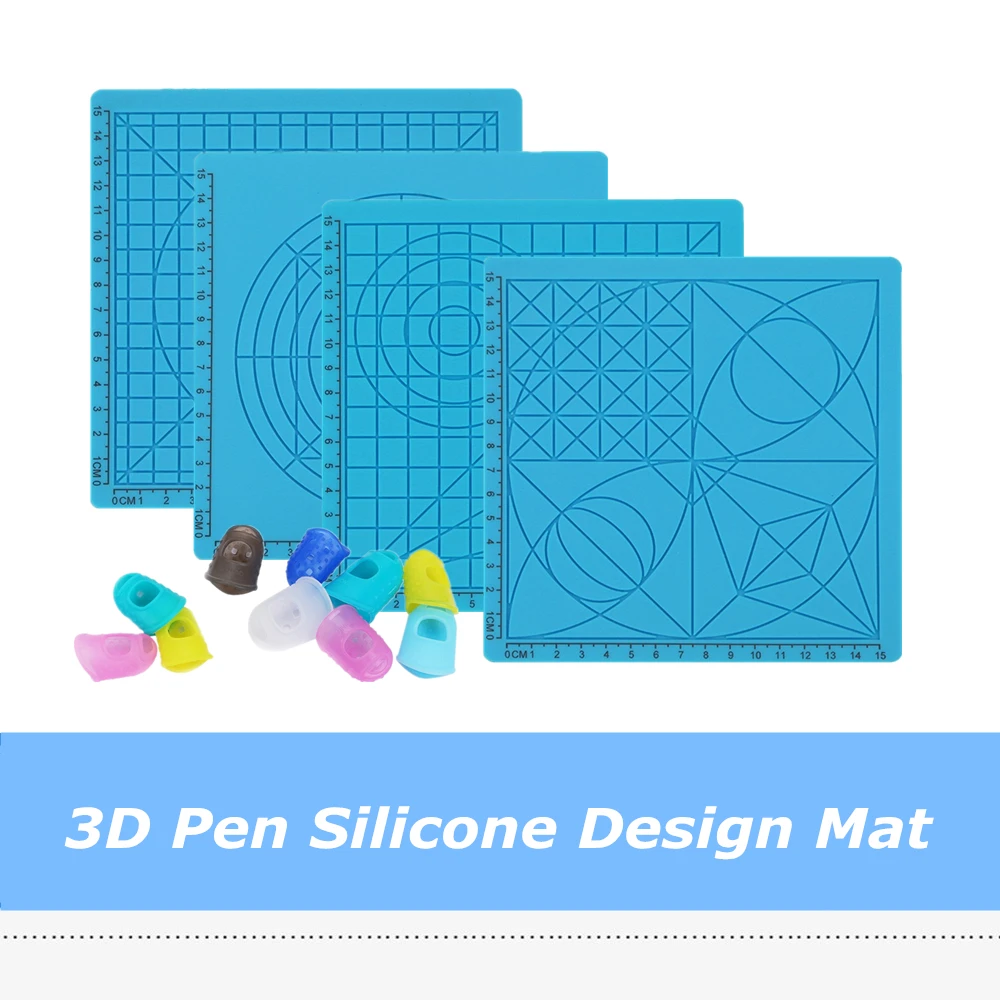 4pcs/veliko 3D Pero Deli Multi-Vzorec Predloga Načrta Črpanja Silikona, Mat, Z 10pcs Prst Kape Darilo
