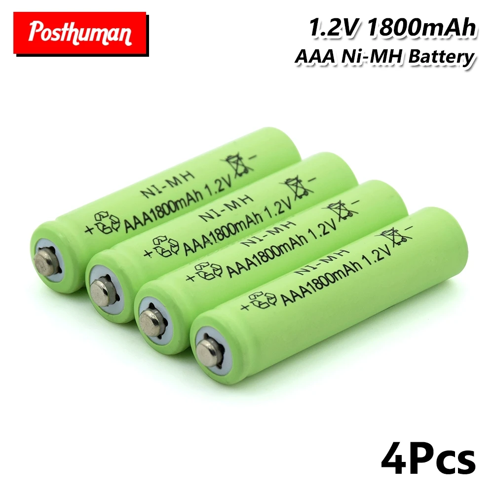 4Pcs za ponovno Polnjenje Ni-MH Baterija AAA 1,2 V 1800mAh Ni mh Bateriji aaa Za Svetilko Žaromet Igrača Svetilka Cell baterija imetnika