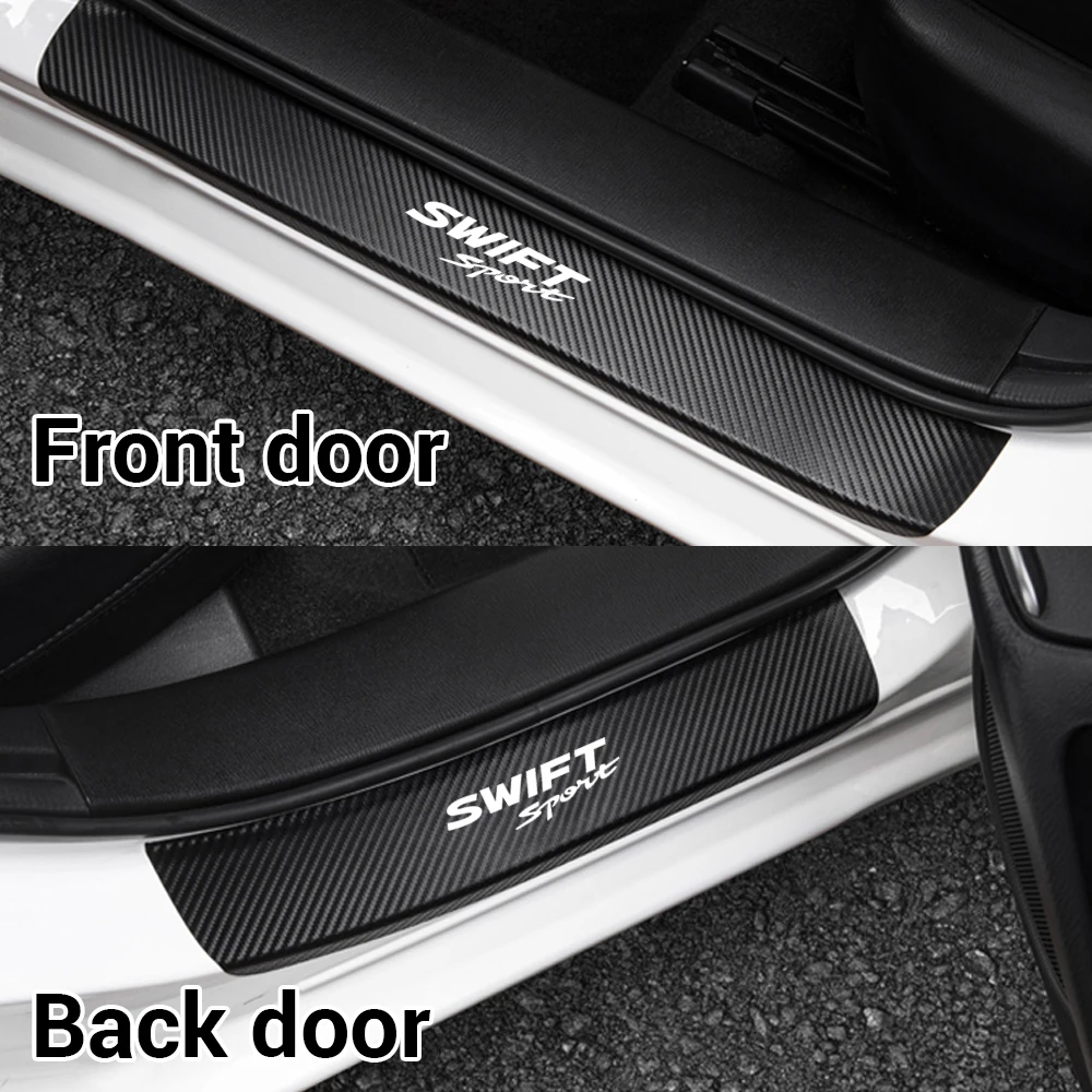 4PCS Za Suzuki Swift Vrata Avtomobila Polico Zaščitnik Nalepke Ogljikovih Vlaken Auto Pokrov Plošče Korak Zaščito Pribor Anti Scratch Decal
