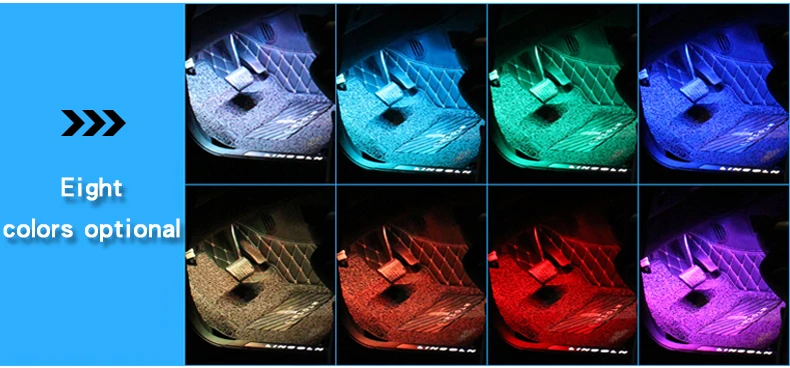4x 12LED Trak RGB LED Neon Trak Luči Glasbe Daljinski upravljalnik Avto Dodatki Notranjost Dekoracijo Footwell Luči DC12V IP65