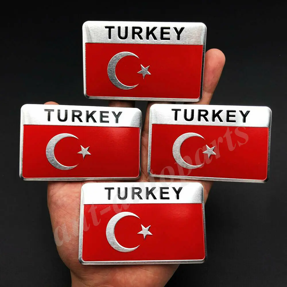 4x Kovin, Turčija, turška Zastava Avto Emblem Značko Motocikel Nalepke Nalepke Oklep
