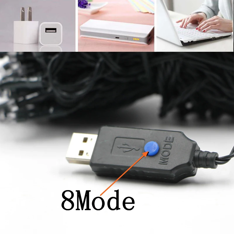 5 10m20m USB Powered Nepremočljiva Črno žico Led Pravljice Niz Svetlobo Na Prostem, Poroke, Božič, Opremljanje z EU/ZDA Plug