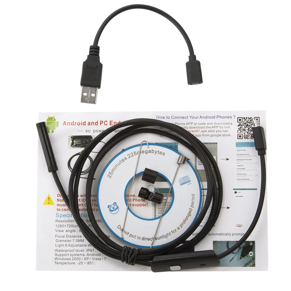 5.5 mm Objektiv 1M/1,5 M/2M/5M Mehki Kabel Android USB-Endoskop Fotoaparata indikatorska Lučka Borescopes Kamero Za PC Android Telefon