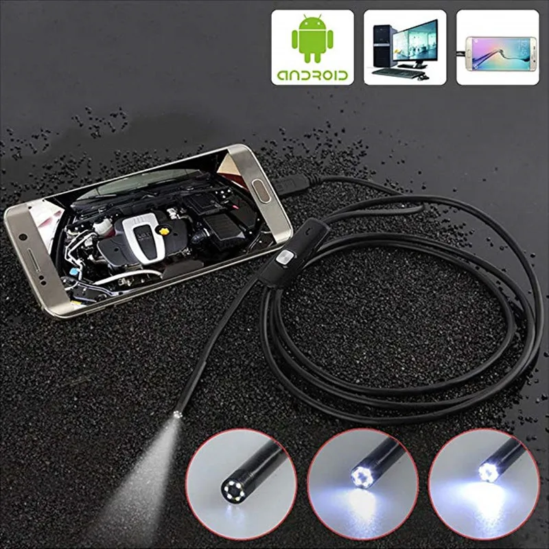 5.5 mm Objektiv 1M/1,5 M/2M/5M Mehki Kabel Android USB-Endoskop Fotoaparata indikatorska Lučka Borescopes Kamero Za PC Android Telefon