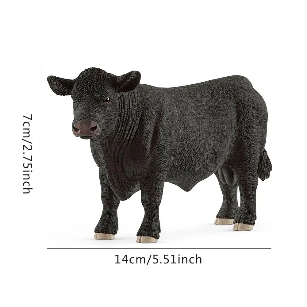 5.5 palčni Black Angus Bika Igrača Figur PVC Prvotno Pristno Divji živalski Vrt Kmetiji Afriške Živali Bison Model Igrače Otrok Božično Darilo