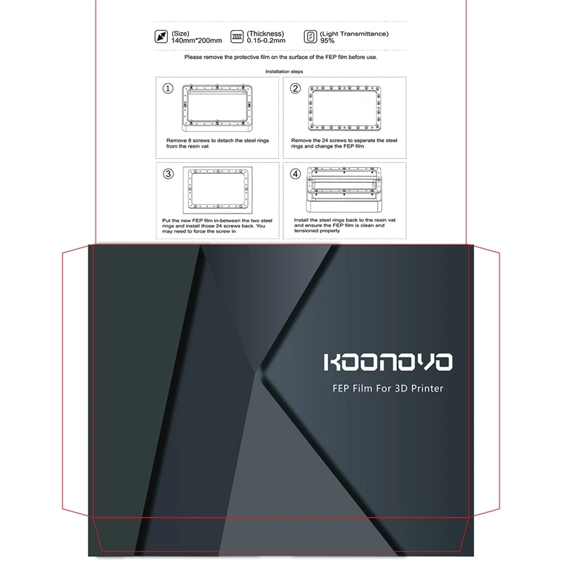 5 KOS FEP Film 140 x 200mm x 0,15 mm DLP LCD SLA Smolo 3D Tiskalnik za Elegoo Mars Wanhao Duplicator D7, Foton