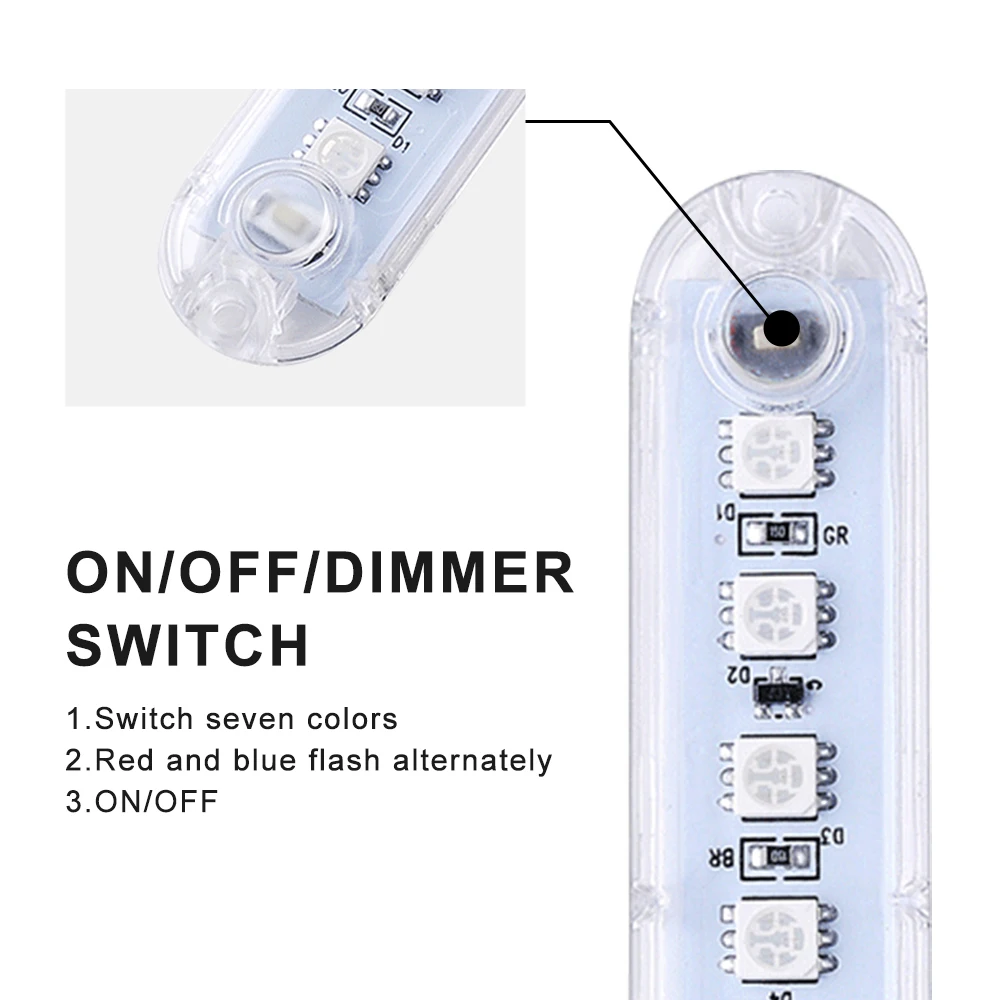 5 RGB, USB Mini LED Noč lahki Prenosni 7 Barv Vzdušje Svetilke USB Pisane Luči Z Gumbom za Vklop Luči Nadzor Barve