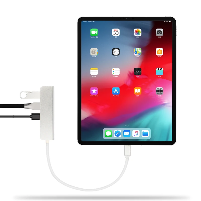 5-v-1 Tip-C Hub Aluminijeve Zlitine USB-C Adapter tip c USB 3.0 Vrata SD Card Reader Za iPad Pro 11 Za 12,9 2020 2018 A1980 Tablet