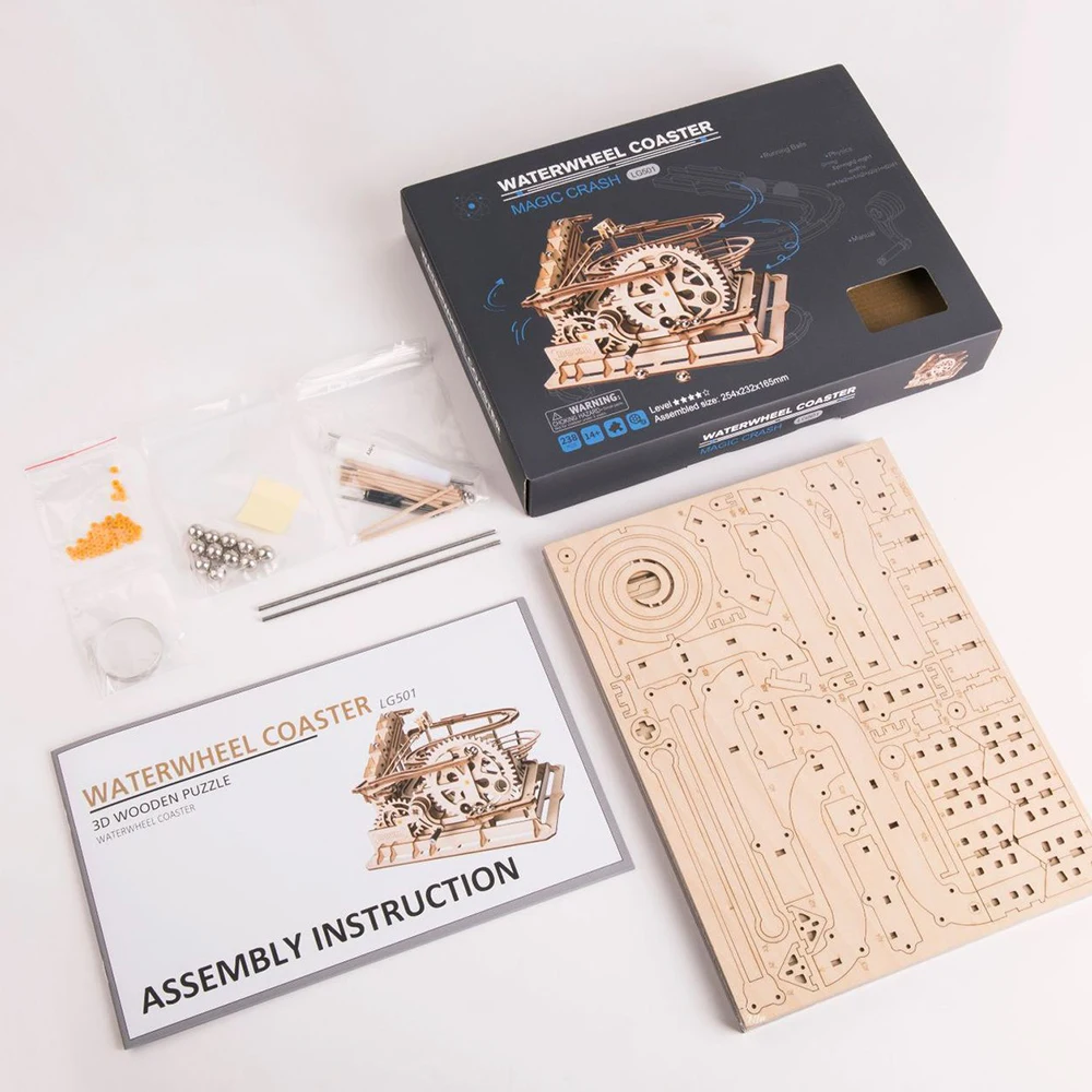 5 Vrste Lesene Igrače Ustvarjalne DIY Lasersko Rezanje 3D Mehanski Model Lesene Puzzle Igra Zbiranja Igrač Darilo za Otroke, Najstnike, Odrasle