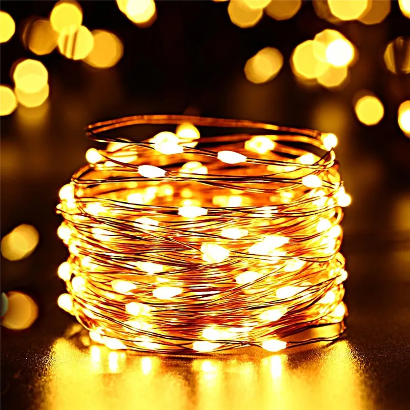 50/100/200 led solarna LED svetilka vodoodporna LED Bakrene Žice Niz Počitnice na Prostem led trak Božično zabavo, Poroko Dekoracijo