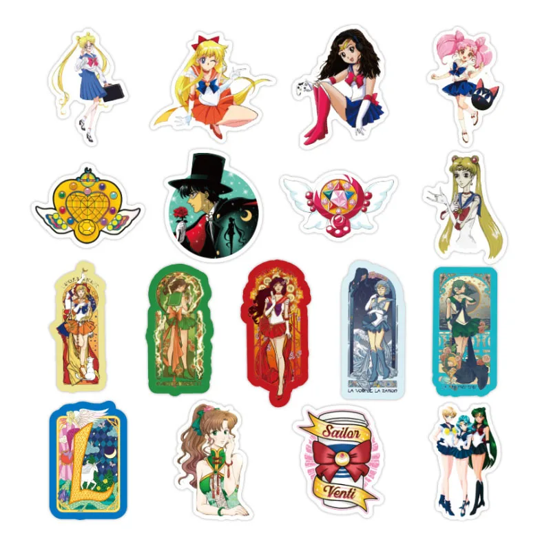 50/100 kozarcev Sailor Moon Kovček Nalepke Srčkan Risanka Ledu iz Vode Luna Vozička Primeru Računalnik Nalepke za Otroke Dekle Darilo igrače