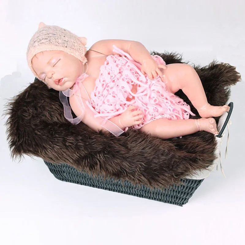 50*50 cm Dojenčka Krzno Stretch Preje Zaviti Rekviziti Blan Newborn Baby Fotografija Rekviziti Odeje Obleko Foto Propsket