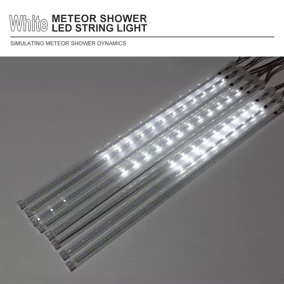50 cm 8 Cevi Nepremočljiva Meteor Tuš Dež Niz LED Luči Prostem Božično Dekoracijo za Dom Drevo EU/ZDA Plug