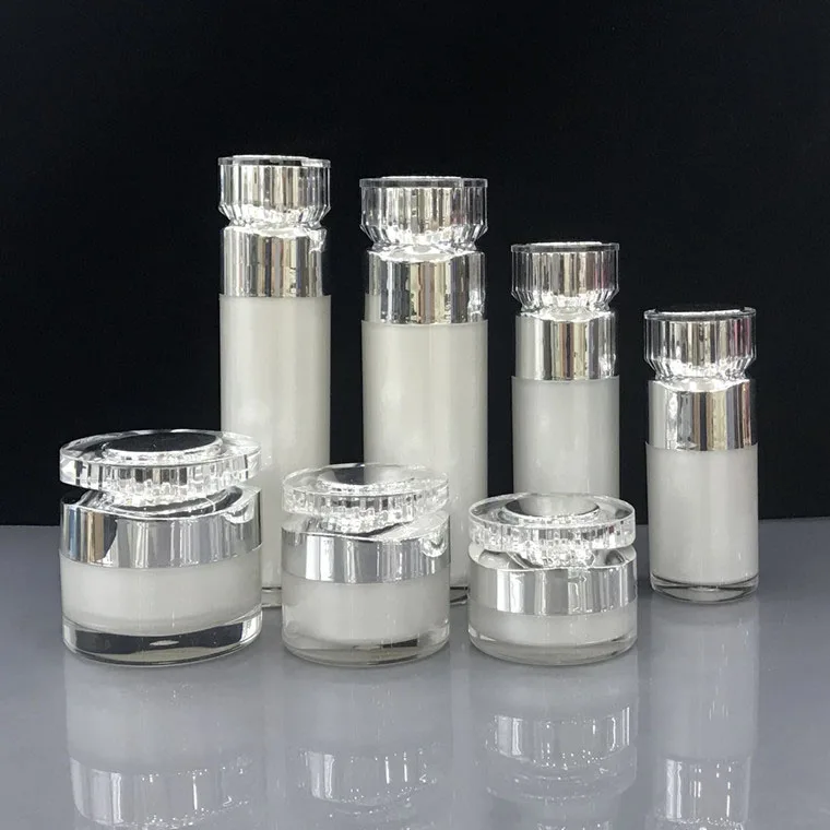 50 ml pearl white akril/plastika brezzračnim steklenico za serum/losjon/emulzija/foundation/nego kože steklenico kozmetične embalaže