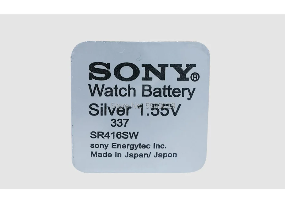 500pc Za Sony Original Eno zrnje pakiranje 337 SR416SW 1.55 V Srebrni Oksida Watch Baterije SR416SW 337 LR416 Gumb gumbaste