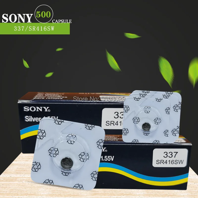500pc Za Sony Original Eno zrnje pakiranje 337 SR416SW 1.55 V Srebrni Oksida Watch Baterije SR416SW 337 LR416 Gumb gumbaste
