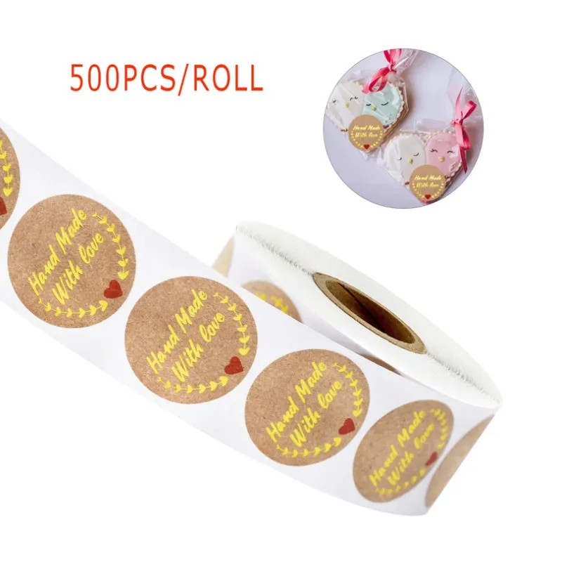 500pcs/roll hvala Gold label poslovnih embalaža ročno peko pisemske ovojnice pečatne nalepke