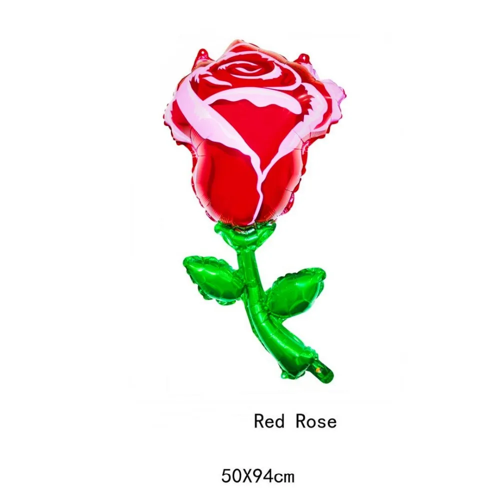 50pc Sončnično Rose Cvet Folija Baloni Romantično Rdeče Roza Mariage Poročno Dekoracijo Valentinovo Dogodek & Party Supplies Otrok