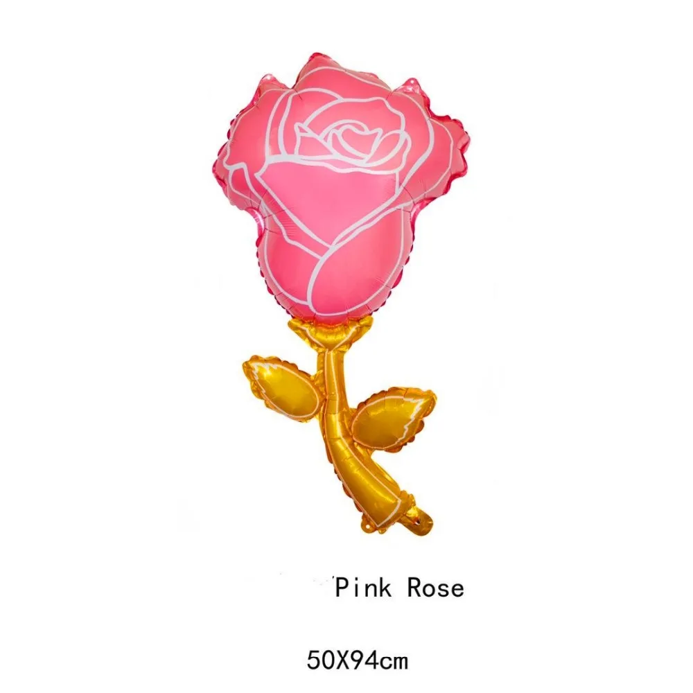 50pc Sončnično Rose Cvet Folija Baloni Romantično Rdeče Roza Mariage Poročno Dekoracijo Valentinovo Dogodek & Party Supplies Otrok