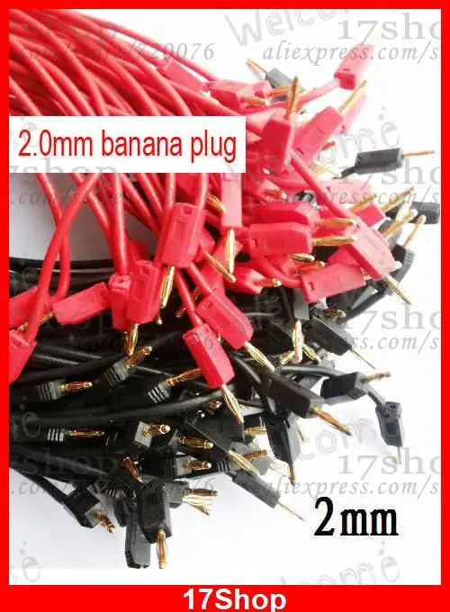 50PCS 50 CM Rdeča, Črna Gilded 2 mm Banana Vtič, Kabel za Testne Sonde Instrument
