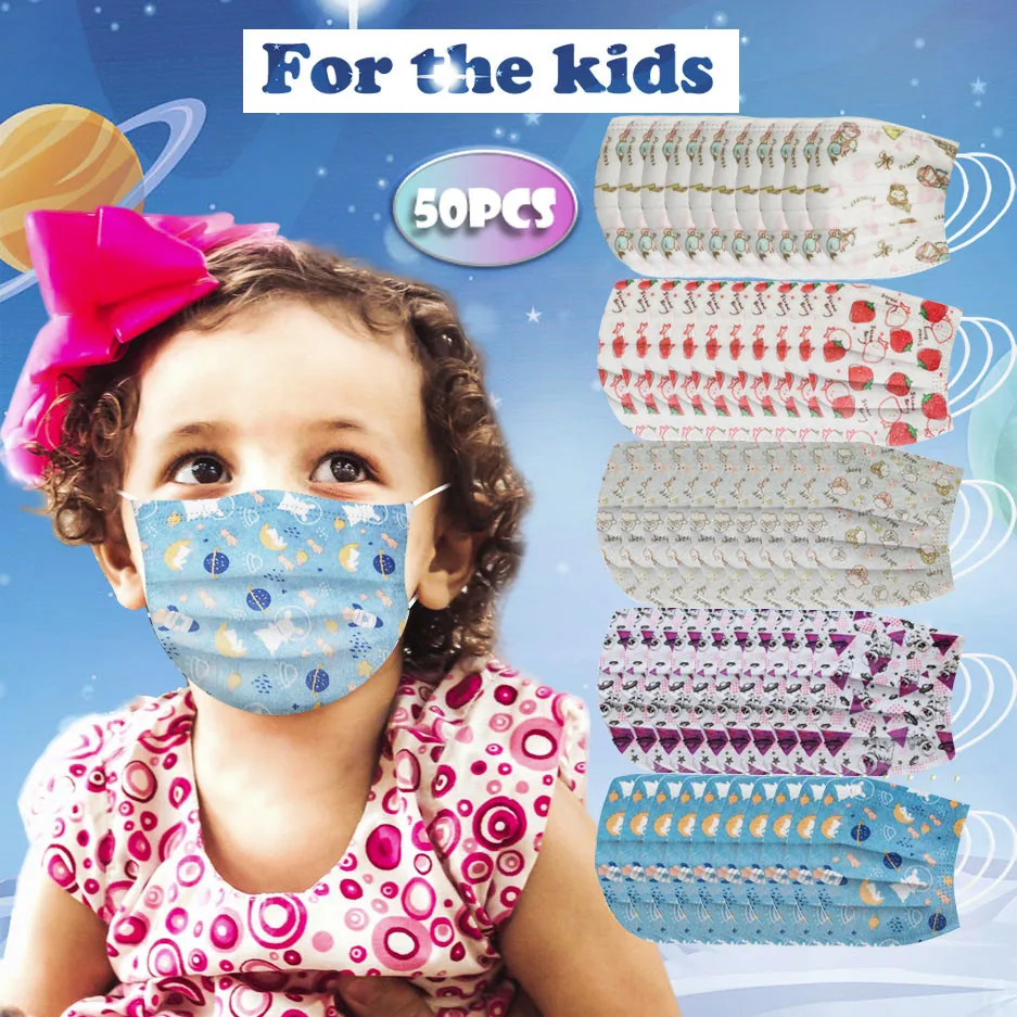 50PCS Mix Barve Razpoložljivi Otrok Masko Risanka Moda Maske Za Otroke Varnost Mascarilla Desechable Lote Otroci Usta Pokrov