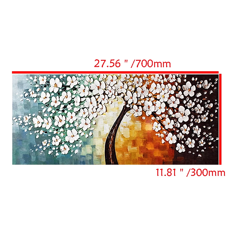 50x115cm Srečen Drevo Povzetek Oljna slika Dekor Sodobnih Stenskih slikah, Cvetje Umetnost Plakata Platno za Slikarstvo Dnevna Soba Dekor