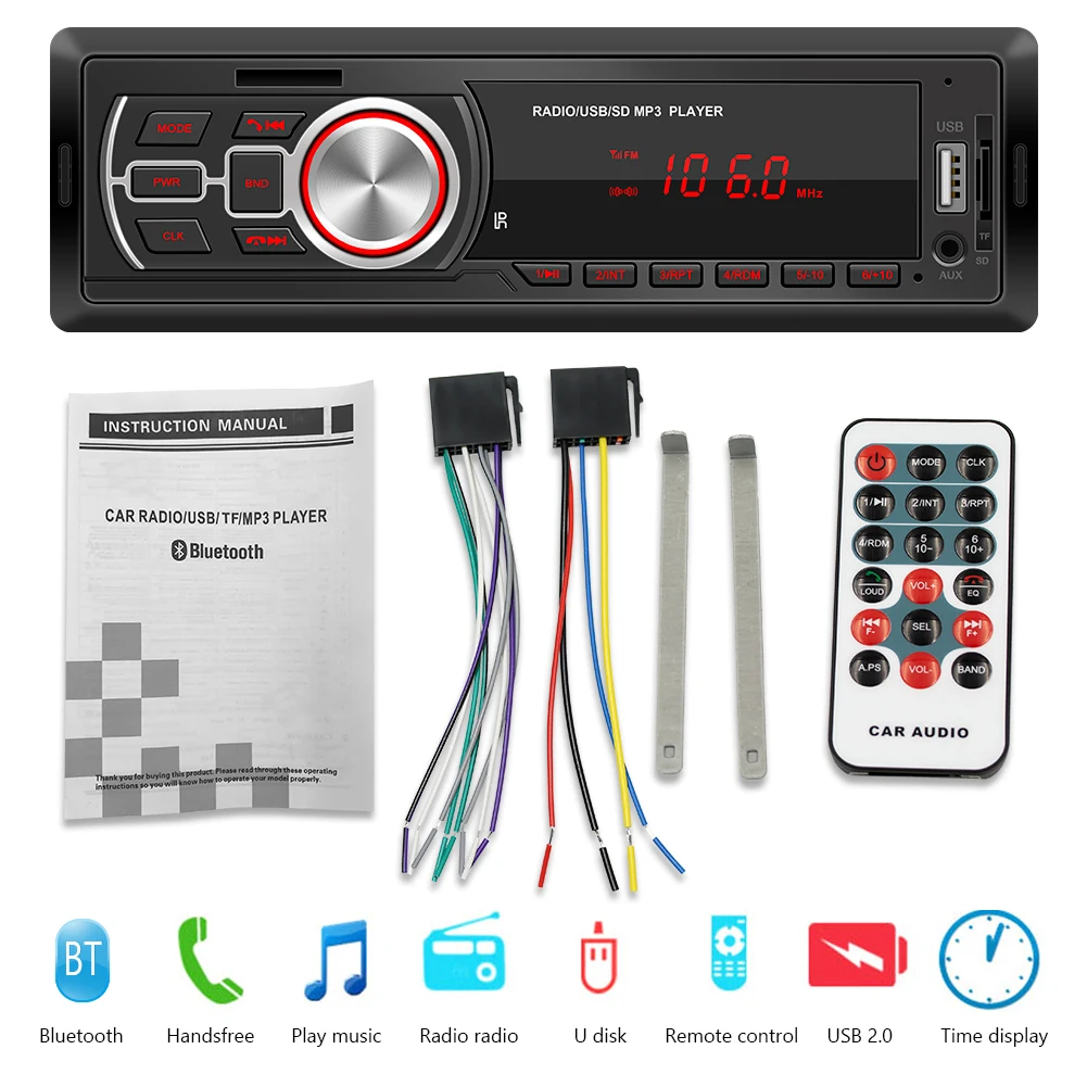 5209E Enotni 1 DIN avtoradia Bluetooth, AUX-TF Kartice U Disk Auto Stereo Multimedijske Avdio MP3 Predvajalnik Vodja Enote