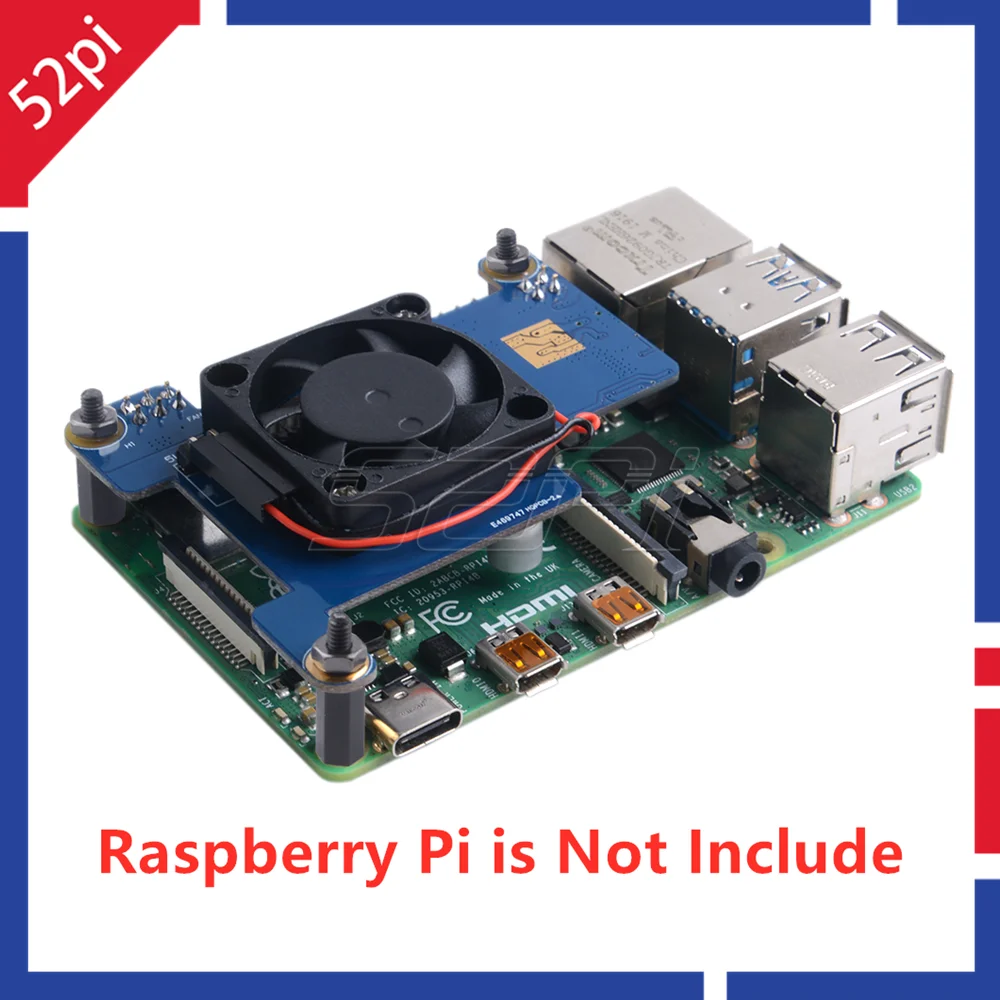 52Pi Raspberry Pi PoE KLOBUK Modul Power-Over-Ethernet Razširitev Odbor z Hladilni Ventilator 30x30x7mm za Raspberry Pi 4B / 3B+