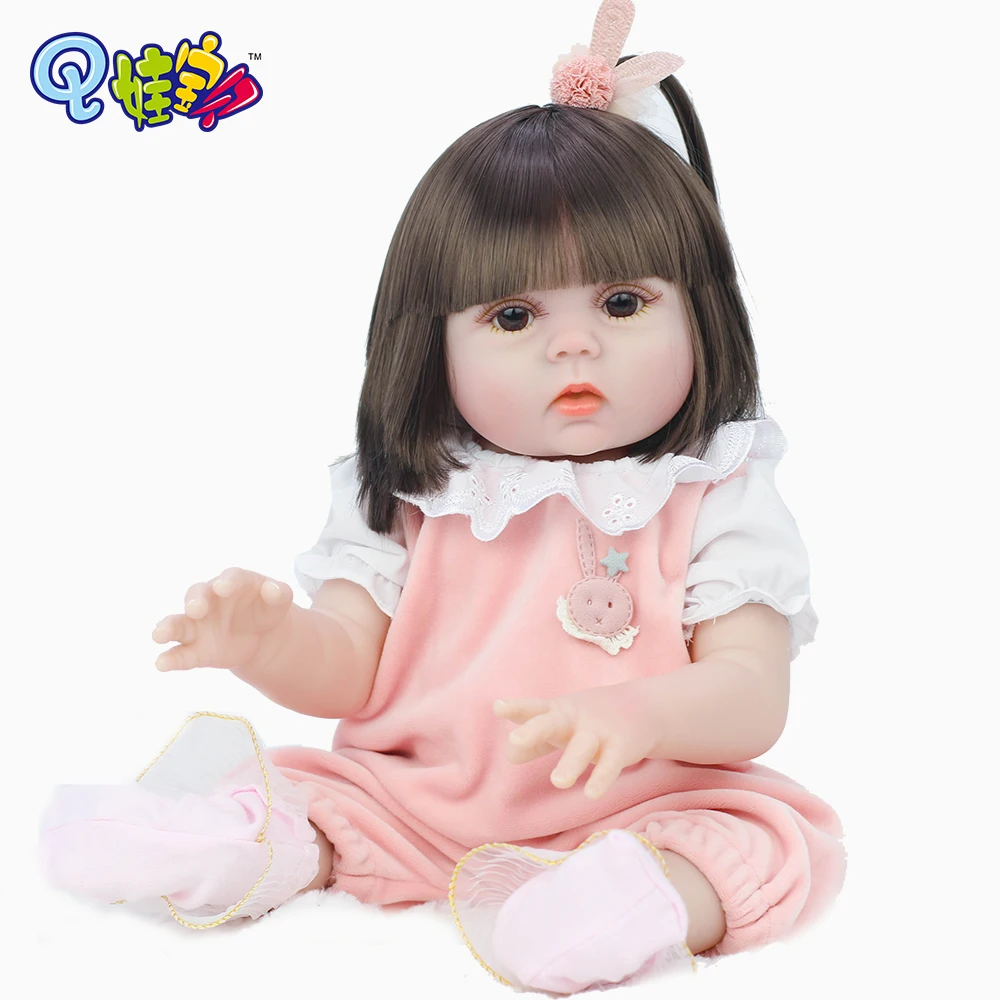 53 cm Srčkan Fant Dekle Darilo Prerojeni Baby Doll Simulacije Polno Vinil Material Bo Lulanje in pitje Vode Lutka 360° Vrtljiv Lutka