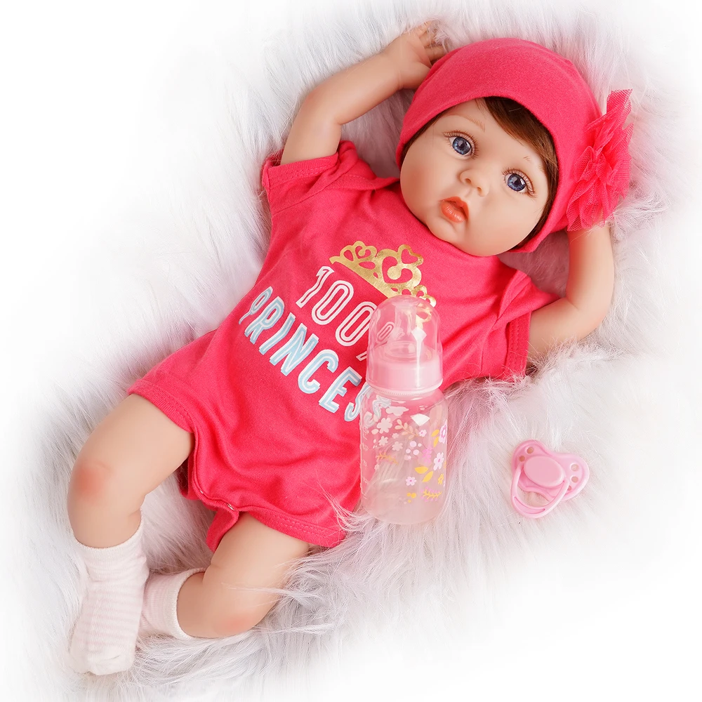 55 cm Prerojeni Baby Doll Dekle 2 Obleko Silikonski Vinil Novorojenčka Bebe Prerojeni Presenečenje, Darila Otroci Igrače Lepe Svetlo Roza, Temno Roza