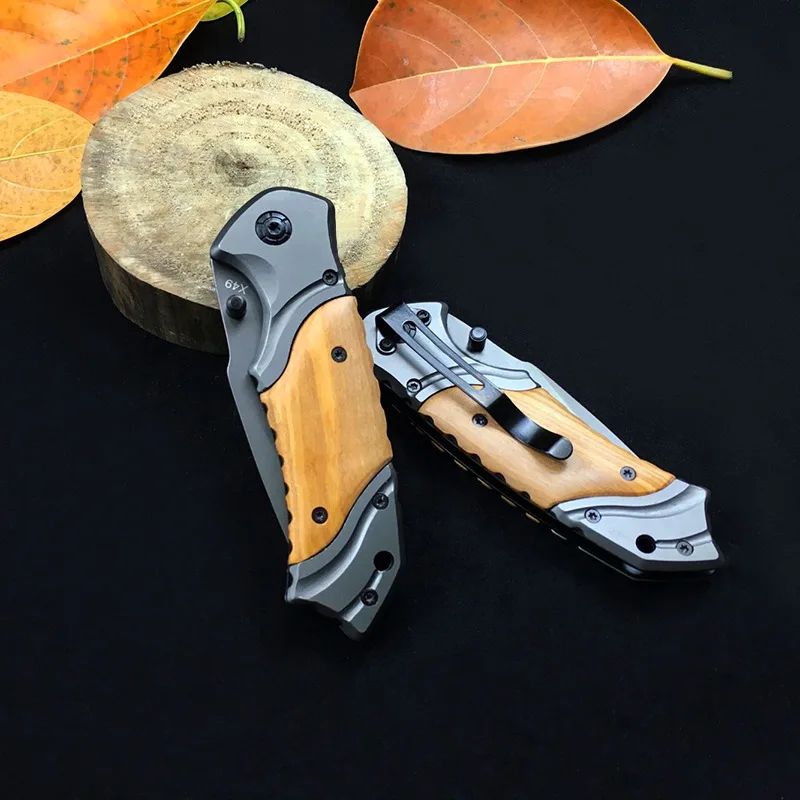 56HRC Zložljiva Noži X49 Taktično Nož Jekla, Lesa Boj proti Prenosnih Pocket Titana Noži Pripomoček za Preživetje Lov Reševanje Orodja