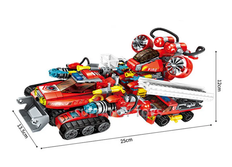 571Pcs Mesto Požara Inženiring Ultimate Rescue Vozila Robot Model gradniki Kompleti Kompleti Izobraževalne Igrače Za Otroke