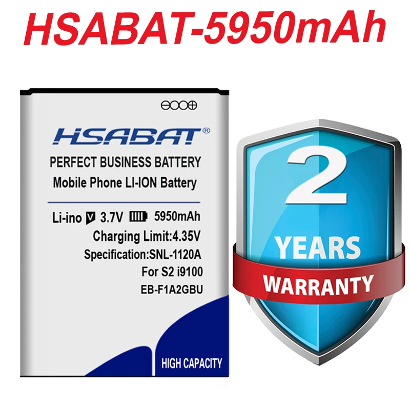 5950mAh HSABAT EB-F1A2GBU Baterija za SAMSUNG Galaxy S2 I9100 9100 i9100g i9103 i9105 I777 B9062 I9108 i9050 i9188