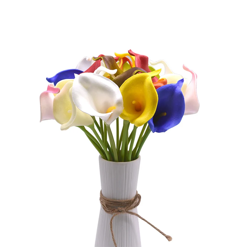 5PCS Calla Lily Umetne Rože Pravi Dotik Umetno Šopek Ponaredek Cvet za Poročna Dekoracija, Cvetje Doma Garen Dekoracijo