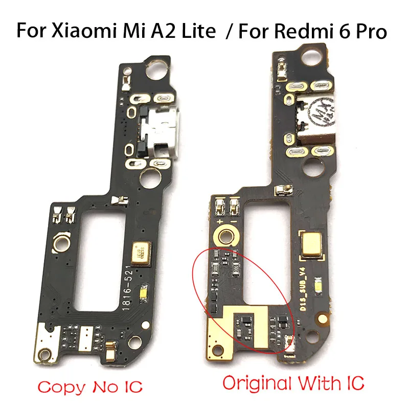 5pcs/sklopov, Za Xiaomi redmi 6 pro / Mi A2 lite Nov Polnilnik USB Vrata USB za Polnjenje Vrata Flex kabel Nadomestni Del
