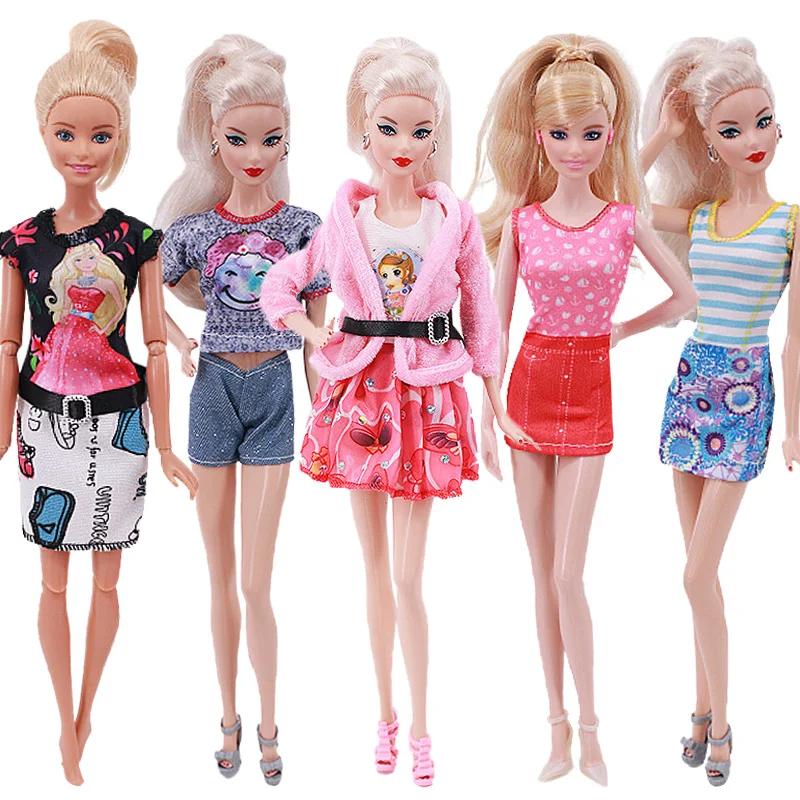5Pcs/Veliko Barbies Krilo Obleko Priložnostne Domov Slog, Več Barv Različnih Stilov Za 11 Inch Barbies Lutke, Dodatki,DIY Otroci Igrače