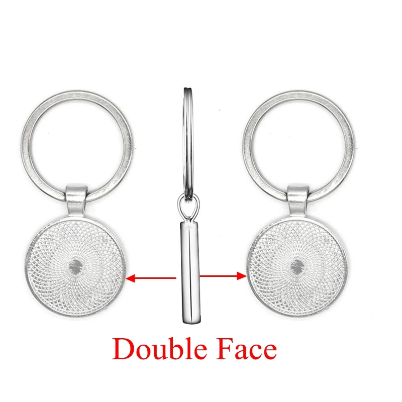 5pcs/veliko DIY Keychain Obesek Fit 25 mm Steklo Chrysoprase Dome Ročno Prazno obeskom za ključe obesek za ključe Keyfob Znanja Nakit, ki opravlja Dobave