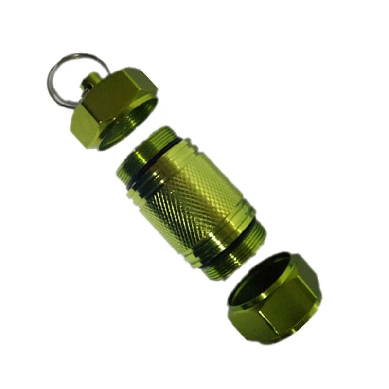 5pcs/veliko Prenosni Robo Pill box primeru medicine Shranjevanje Keychain Steklenico Key Ring kovin, Aluminija in Vodotesna Posoda za Steklenico