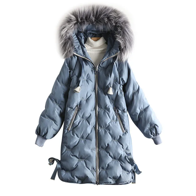 5XL feminimo de inverno ženske pozimi obleko nov velik plus velikost oblačila bombaž mid-dolžina 200 kg slim ženska jakna 8629 parkas