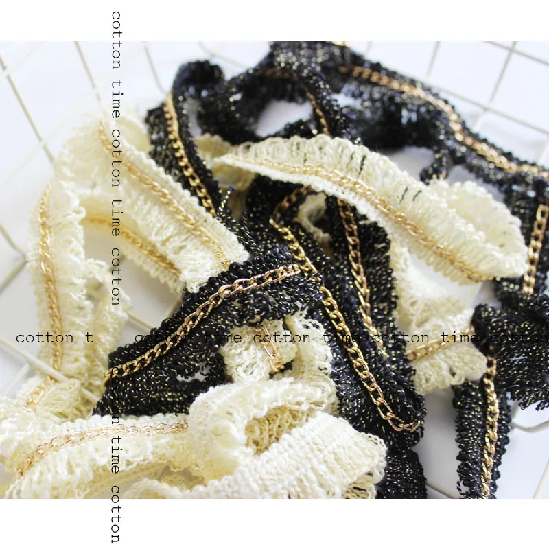 5yards Resast Verige Tassel Šivalni Pribor 2colors 2 cm širina črne tkanine deco trim ročno materialov, oblačila accesory